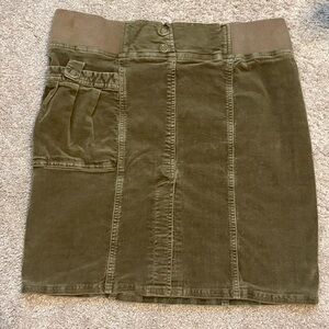 Prana Olive green corduroy Mini Skirt